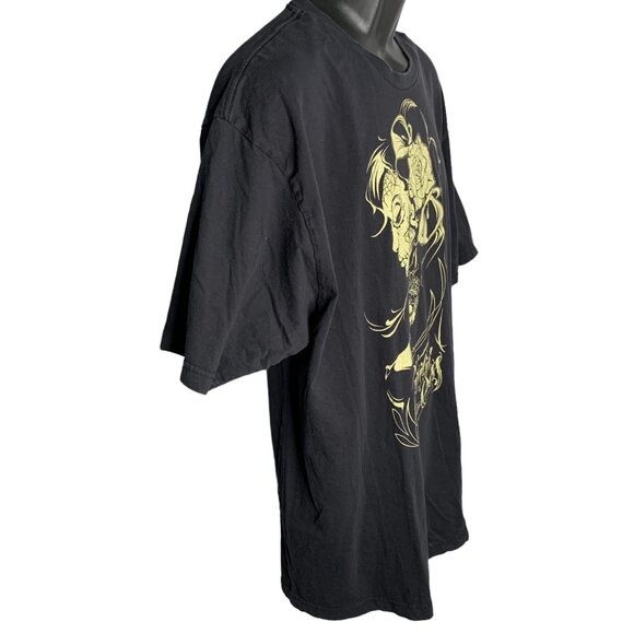 Civilian Dress Day of the Dead Crewneck T Shirt 2XL Black Short Sleeves Pinup - Picture 7 of 8